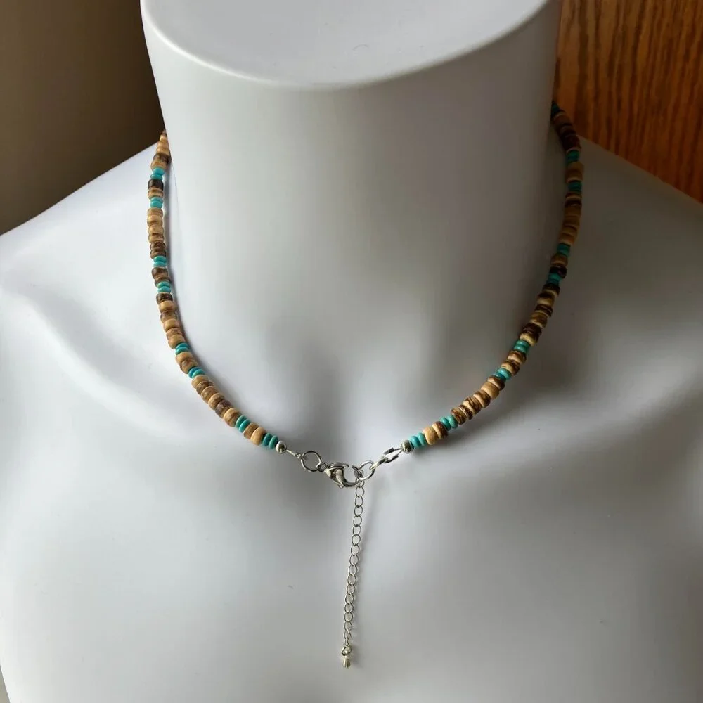 Hand Crafted turquoise wooden